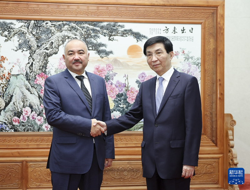 王滬寧會(huì)見吉爾吉斯斯坦議長沙基耶夫